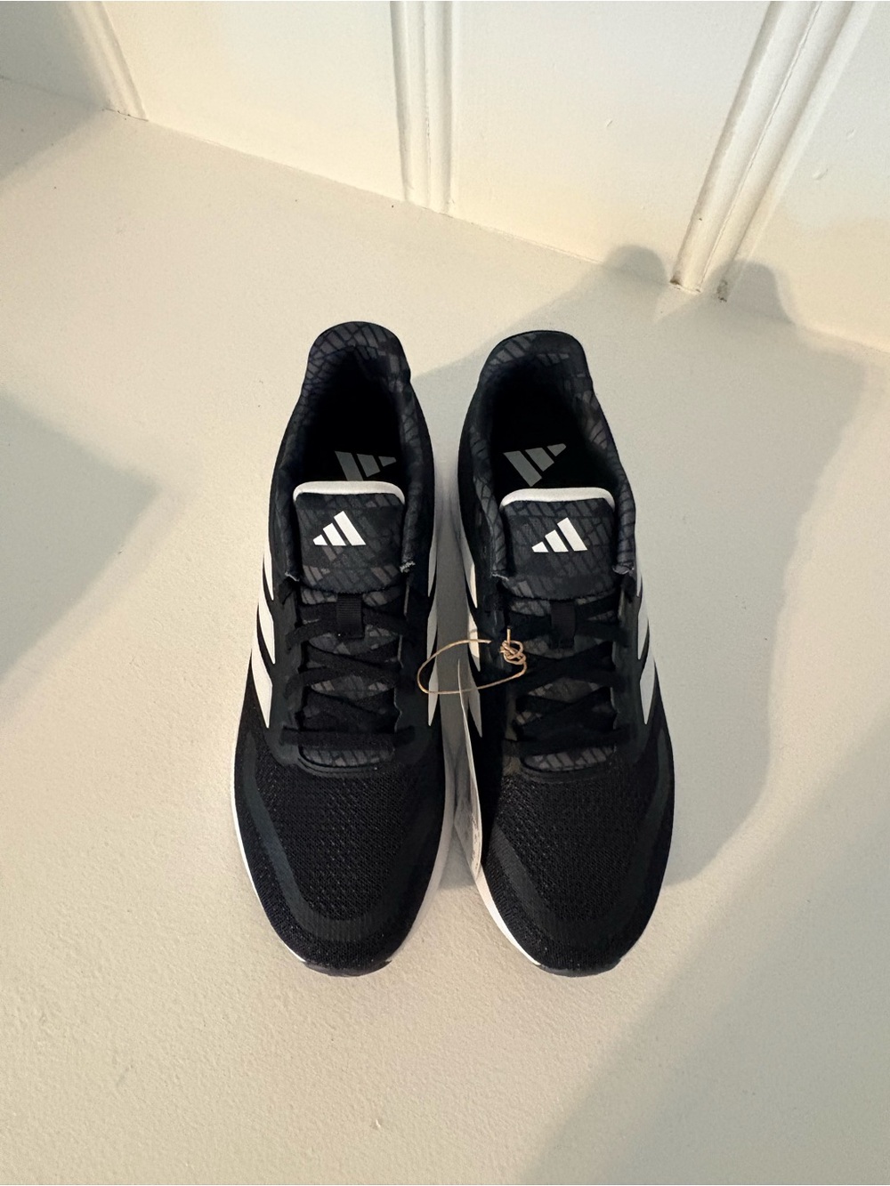 adidas Black with White Stripe Athletic Sneakers